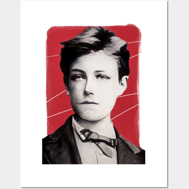 French Surrealist Poet Arthur Rimbaud illustration Wall Art by Litstoy 